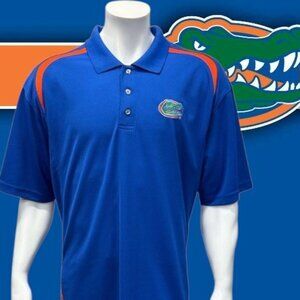 University of Florida Gators UF Blue Orange Embroidered Mens Golf Polo Shirt 2XL